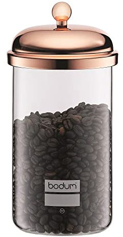 BODUM 11654-18S Klassische Vorratsdose, Glas, Kupfer