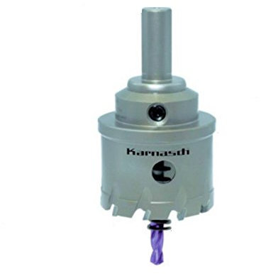 Hauptversand24 Hartmetall Lochkreissäge Lochsäge Power-Max 20 für Stahl Edelstahl GFK NE-Metalle mit Schaft, Zentrierbohrer, Auswurffeder, Schnitttiefe 30mm, d=49mm