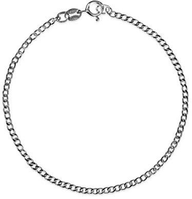 modabilé Armband Damen Schwarz Rhodiniert Armkette aus 925er Sterling Silber (15cm-22cm lang 1,85mm breit) Silberarmband Panzerkette 925 ohne Anhänger