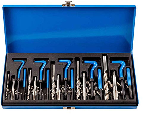 Qnkaa 151pcs Thread Repair Kit Helicoil Insert Sleeves Metric M5 M6 M8 M10 M12 Stainless Steel Tap Drill