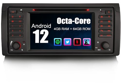[4GB+64GB] 8-Core Android 14 Car Stereo for BMW X5 E53 Support GPS Sat Nav Wireless Carplay Android Auto DSP Bluetooth 5.0 Wifi DAB+ Touchscreen