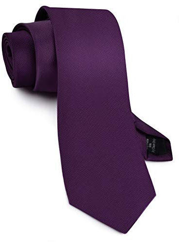 Gusleson 3.15 (8cm) Men's Solid Ties Formal Necktie Dark Purple Tie for Men (UK0791-04)