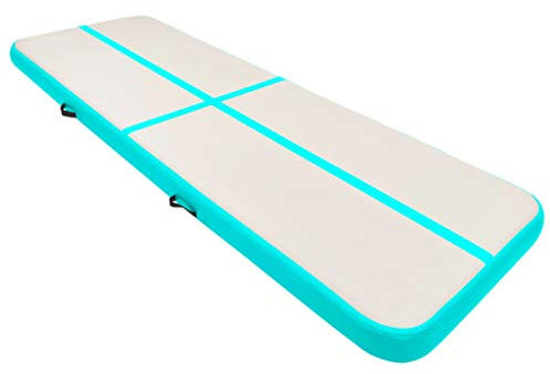 vidaXL Gymnastikmatte Aufblasbar mit Pumpe Turnmatte Tumbling Matte Training Fitnessmatte Yogamatte Trainingsmatte 500x100x15cm PVC Grün