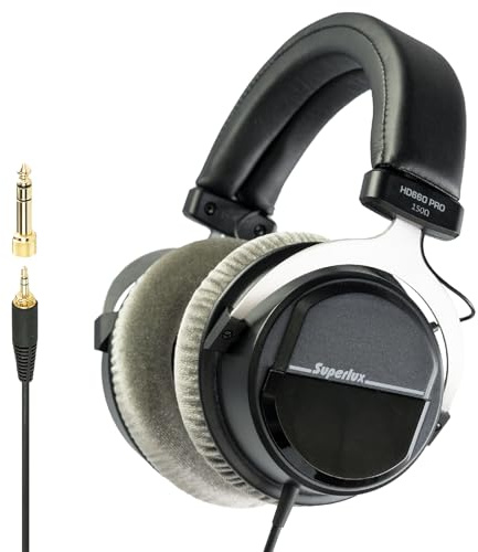 Superlux HD660PRO 150Ω Closed-Back Studio Headphones for Recording, Black
