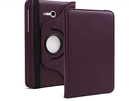 TTYYNN Étui tablettePour Samsung Galaxy Tab 3 Lite 7 SM-T110 T111 Tab E 7.0 SM-T113 T116 Etui pour Tablette 360 Rotation Flip Housse en Cuir, Violet