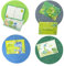 Papierdrachen 4 Pinnwand Tafeln mit 6 Postkarten - Kinderzimmerdeko aus Filz zum Aufhängen - Selbstklebende Wanddeko inkl. 12 Pins - Motivationssprüche - Dinosaurier - Set 5