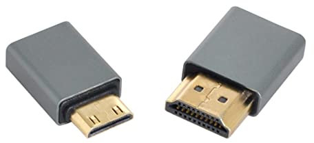 chenyang Adaptador micro HDMI hembra a mini HDMI macho y HDMI macho 1.4 compatible 4K a 60 Hz, juego de 2 unidades