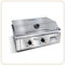 LITTLE BALANCE 8473 Aquitania Pro Plus, Piastra elettrica professionale, 2 zone di cottura, coperchio, 3500 W, Fabbricazione francese, Tutto Inox