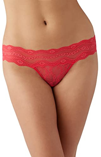 b.tempt'd Women's Lace Kiss Panty Bikini Style Underwear, Hibiscus, L