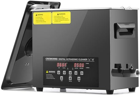 CREWORKS 6L Ultraschallreinigungsgerät mit Heizung 2 Reinigungsintensitätsmodi Ultraschallreiniger Entgasungsfunktion Reinigungsgeräte Reinigung Ultrasonic Cleaner Digital Timer für Brillen Schmuck
