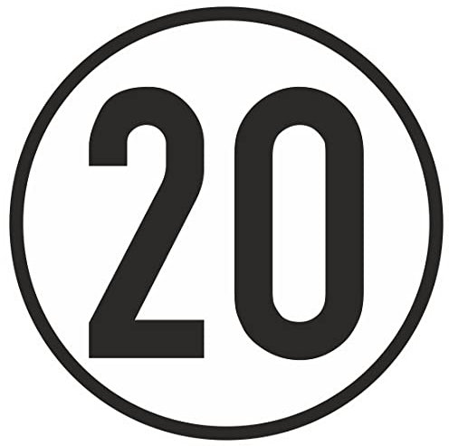 Daged 20 km/h - 3 autocollants Ø 9 cm - StVZO § 58 - Tracteur - Fauteuil roulant électrique - 20 K-9