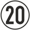 Daged 20 km/h Geschwindigkeits 3x Aufkleber Ø9 cm StVZO § 58-20K-9