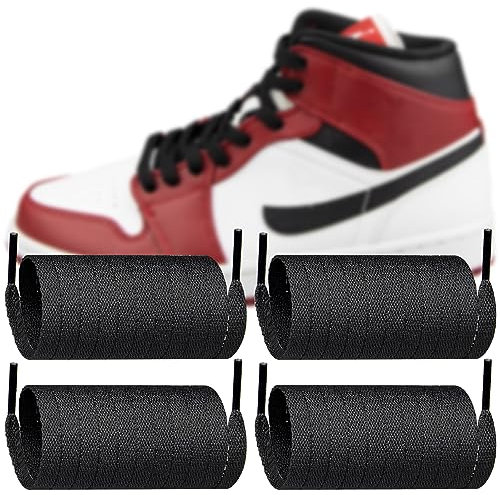 Endoto 2 Pares Cordones para Air Jordan 1/2/3/4/5/6/7/8 zapatillas, Agujetas cordón de repuesto planos Shoelaces Laces(Negro,60 pulgadas)