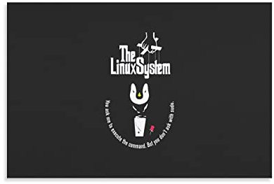 NANXIANG Linux Tux – Der Pate Poster Poster Coole Kunstwerke Malerei Wandkunst Leinwand Drucke Hängendes Bild