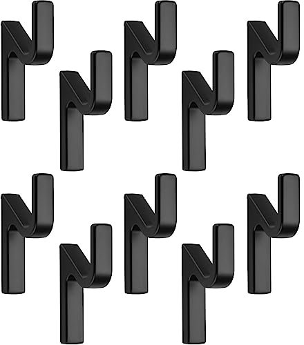 SOTECH 10 Stück Garderobenhaken ANGOLA schwarz matt 76 x 14 x 41 mm mit verdeckter Montage Kleiderhaken aus der BlackLine Kollektion