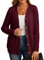 GRECERELLE Womens Cardigan Long Sleeve Lightweight Cardigans Button Down V Neck Ribbed Knit Outerwear Open Front Tops with Pocket for Ladies (Wine Red, M)