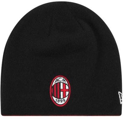 A.C. Milan - New Era Cappello, Berretto Invernale da Uomo, Unisex, Prodotto Ufficiale, Berretto Reversibile, Adulto