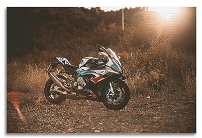 YATU Sport-Motorrad-Poster BMW S1000RR, dekoratives Gemälde, Leinwand-Wandposter und Kunstdruck, modernes Familienschlafzimmer-Dekor-Poster, 30 x 45 cm