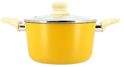 MENASTYL - Faitout 20cm Colorama safran - En Aluminium - Revêtement antiadhésif en céramique - Tous feux dont induction