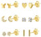 ALEXCRAFT Ohrringe Gold Ohrstecker Set für Damen mädchen Gold Earrings Geschenk für Frauen Freundin Mama Mädchen 6 Paar