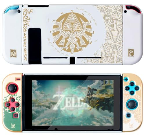 Switch Coque Protection, Rigide Accessoires Etui pour Switch Console, Dockable (Blanc)