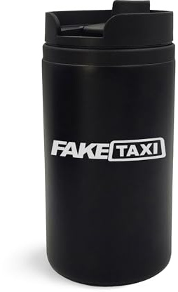 Fake Taxi Gravierter Kunst Reisebecher Isoliert