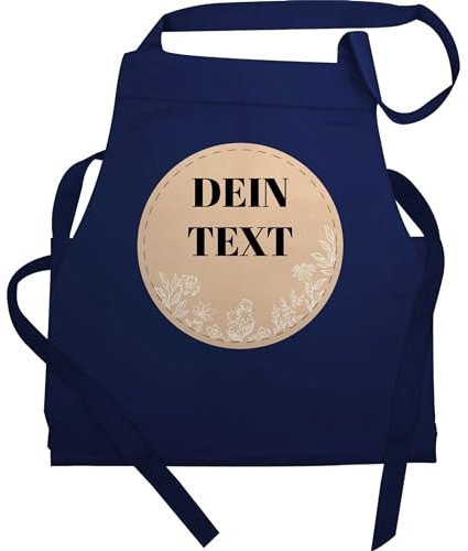 Schürze - Kochschürze - Dein Text Dein Name Wunschtext - 60x87 - Navy Blau - bäcker herren küchenschürze für männer backen lustig herrenschürze back männerschürzen kochen backfans