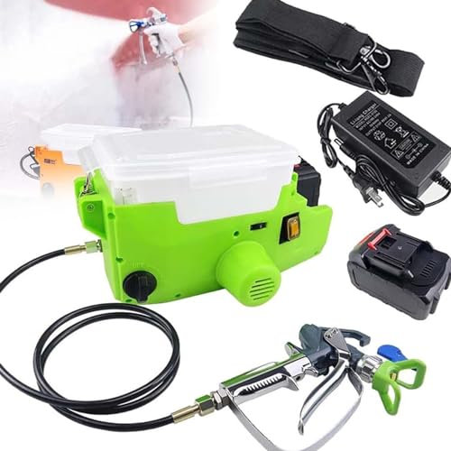 URJWAN Pulverizador De Pintura De Alto Voltaje De 15 Mpa para Muebles, Pulverizador De Pintura InaláMbrico PortáTil De 500 W, MáQuina Pulverizadora De Pintura Sin Aire De 1,7 L,2batteries