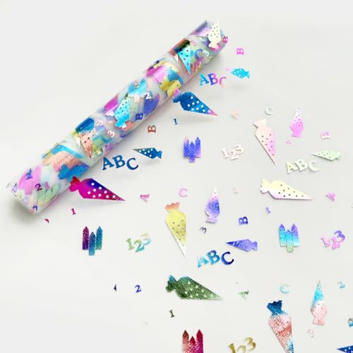 5M Tischläufer für Einschulung Mädchen Junge Schulanfang Deko Schuleinführung Tischdeko Tischband Zuckertüten Tischdecke 28 cm (Bunt)
