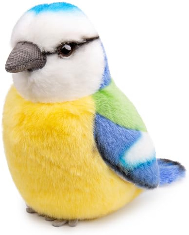 lilizzhoumax Blaumeise plüschtier 14cm/5”, Simuliertes Tier Kawaii Blaue Meise Plüsch Realistische Vogel Spielzeug für Wilde Tiere Geschenk für Freunde und Kinder pelziges Stofftier Vogelsammlung