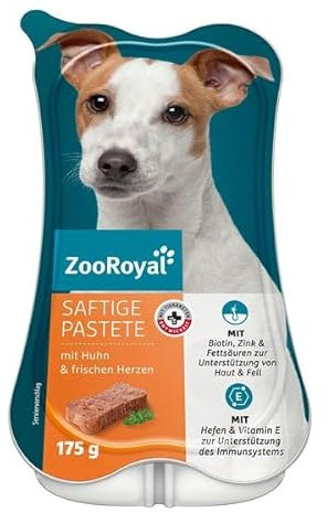 ZooRoyal Hunden Saftige Pastete mit Huhn & Herz 1x175g Multipack nassfutter hundenfutter hundennahrung
