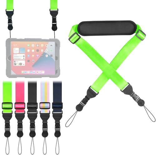 FIEIL Adjustable Shoulder Strap, Nylon Camera Strap, Comfortable Neck Strap for iPad, Cellphone Tablet, Camera, Laptop, Pink Universal Shoulder Strap, Fuchsia+Pad