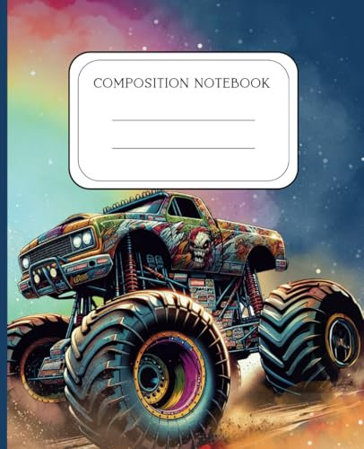 Journal for school | Lined Notebook for Teens and for Monster Tracks fans | Cars Racing Soft Matt Cover: Format 7,5x9,25 inches 100 wide ruled pages | ... paper for school, college, university, work.