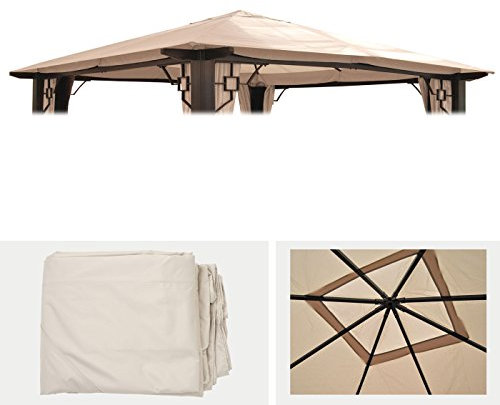Ersatzbezug für Dach Pergola Pavillon Mira-AM 3,5x3,5m - Creme