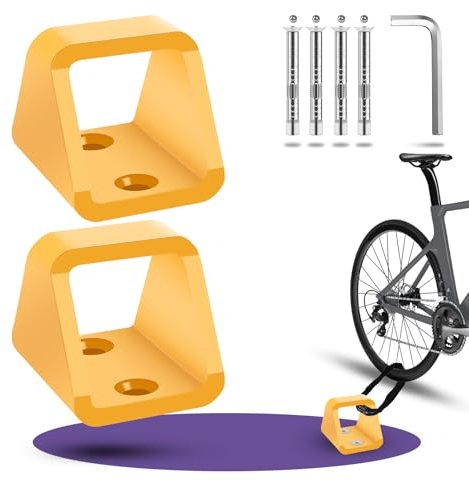 Anclaje Pared Bicicleta 5 mm Grosor, Anclaje Suelo Moto con Tornillos de Acero Inoxidable 304, Anclaje de Cadena de Alta Seguridad Antirrobo(2 Piezas)