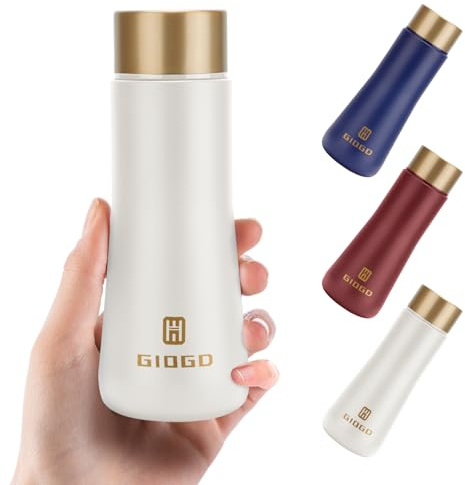 Small Water Bottle Steel 180ml/6.1oz Flask for Hot Drink, Metal Water Bottle Insulated Stainless Steel Water Bottles Flask(White)