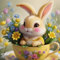 Bowetile 5D Diamond Painting Bilder Hase, Süßer Hase Diamond Painting Set für Erwachsene und Kinder, Komplettes DIY Diamond Art Malen Stickset für Kreuzstichbilder, Wohnkultur 30x30 cm