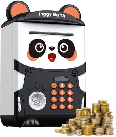 Elektronische Bank für Kinder, Spardose mit Passwort, Panda, elektronische Spardose mit Fingerabdruck, mit Passwortschutz, Spardose für Papier