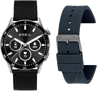 Breil Orologio TW2095 UOMO BC-2 quadrante MONO-COLORE NERO movimento SMARTWATCH SMARTMODULE e CINTURINO SILICONE CON TESSUTO BLU, NERO