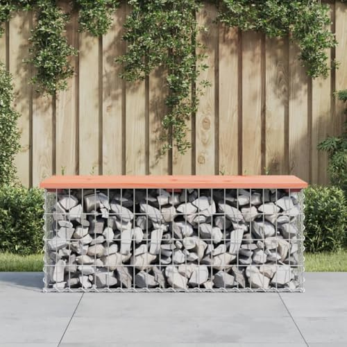 Juroupi Gartenbank aus Gabionen 103x44x42 cm Sitzbank Garten GabionenköRbe Gabionen Bank Outdoor Patio BäNke Massivholz Douglasie