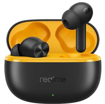 realme Buds T200 Lite, Auricolari In-Ear Wireless Veri, Driver Dinamico da 12,4 Mm, Durata Della Batteria fino a 48 Ore, Latenza da 45 mm, Resistenza IPX4, 2 ENC, Bluetooth 5.4, Google Fast(Nero Volt