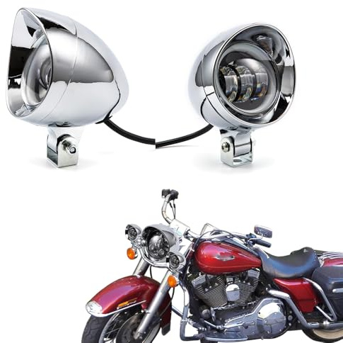 Motorrad Nebelscheinwerfer 3'' 12V LED Weiß Bernstein DRL Zusatzlampe Scheinwerfer für Cruiser Chopper Cafe Racer ATV SUV