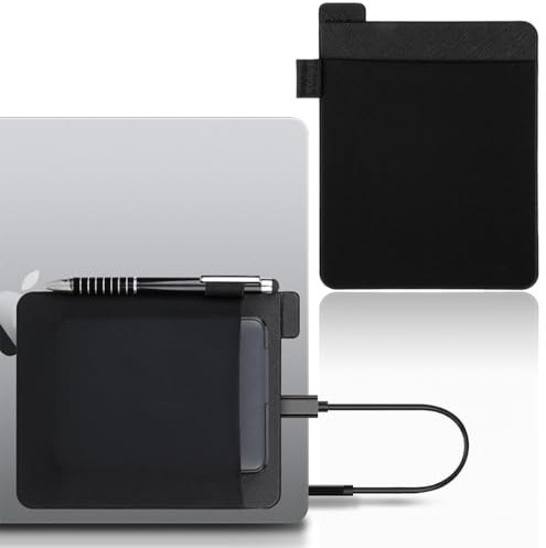 PYEUIFT Laptop Klebetasche für Externe SSD Festplatte zB. SanDisk Portable | Samsung | Magic Mouse | USB Kabel usw. - Selbstklebende Hülle in Grau