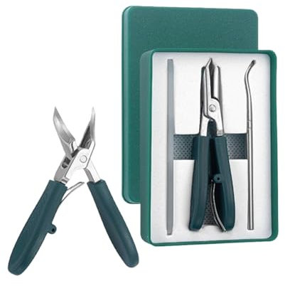 Eagle Beak Angled Nail Clippers,Wide Jaw Opening Anti-Splash Slanted Nail Clipper,uper Sharp Oblique Nail Clippers Women Men (Green)
