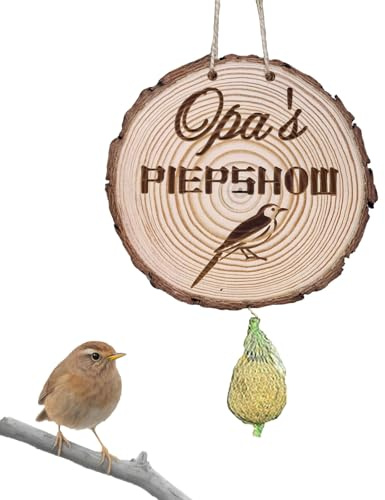 Lumi Zenva Geschenk für den Bester Opa, Meisenknödelhalter Opas, Stabiles Futterhaus für Wildvögel, Dekoratives Holzgeschenk mit Haken, Ideal für Draußen und Terrasse