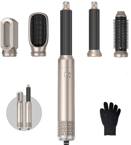 Hair Styler 5 in 1, Magic Hairstyler, 1000W Hair Dryer Brush for Hair Styling, Hot Air Brush for Volumizing, Hair Wrap Dryer Set with Detachable Heads Comb