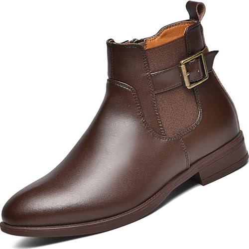 Lvptsh Women’s Ankle Boots Side Zipper Ladies Walking Booties Leather Chelsea Boots For Spring Autumn Winter Low Heel Casual Comfortable Short Booties