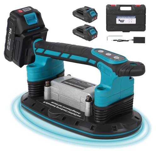 Hochleistungs Fliesenleger Maschine | 300 * 160mm Saugnapf | 250kg Tragkraft | 0-24000rpm | 6 Gang Fliesen Vibrationsgerät Tragbare Fliesenvibrator Akku Elektrische Fliesen Vibrator Wand Bodenfliesen
