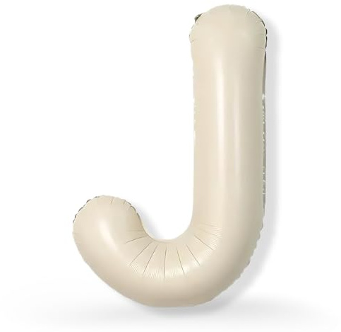 FUNXGO XXL Folienballon Buchstabe J Champagner ca. 100cm - Riesen Alphabet Ballon - Helium oder Luftfüllung - Ideal für Geburtstag, Hochzeit, Jubiläum, Party Deko & JGA - Ballon J Champagner