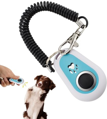 Clicker für Hunde - Edelstahlkern 5,8 cm | Clicker für Tiertraining mit bequemer Handschlaufe | Rückruftraining, Verhaltensunterstützung - Clicke